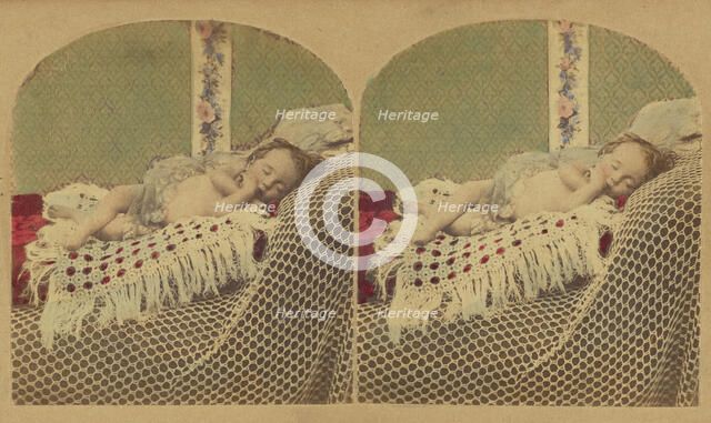 Child sleeping, about 1860. Creator: London Stereoscopic & Photographic Co.