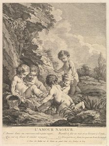 Child Swimming, ca. 1741. Creators: Dominique Sornique, Pierre Alexandre Aveline