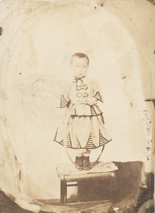 [Child Posed with Hoop], 1856. Creator: Unknown