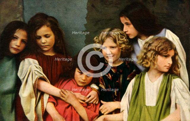 Child performers in the Oberammergau Passion Play, 1922.  Creator: Henry Traut.