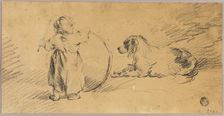 Child Playing with Hoop and Dog, 1791. Creator: George Morland