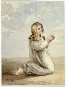 Child Praying, 1848. Creator: Elizabeth Murray