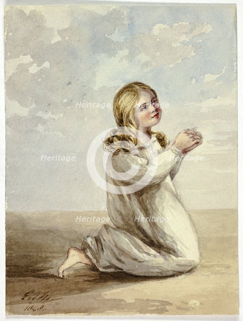 Child Praying, 1848. Creator: Elizabeth Murray.