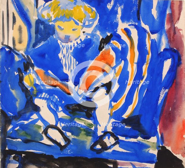 Child Reading, 1915-1918. Creator: Henry Lyman Saÿen.