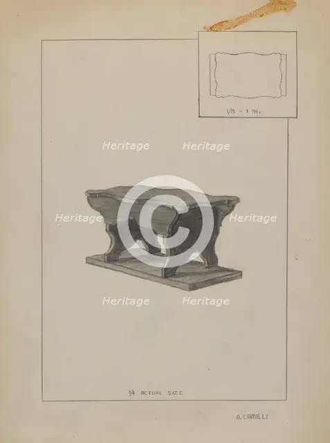 Child's Bench, c. 1936. Creator: Albert Camilli.