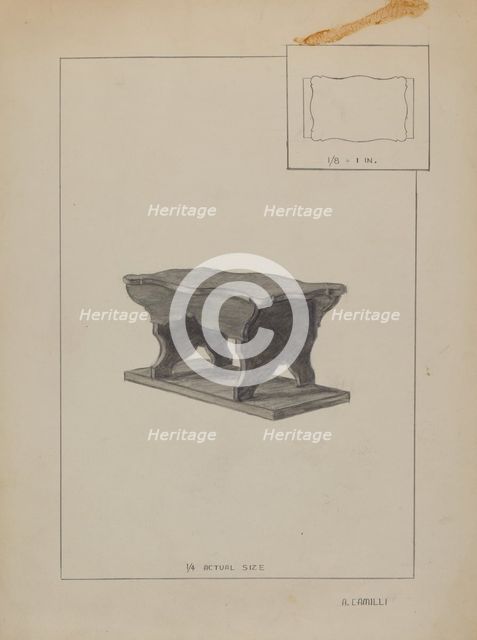 Child's Bench, c. 1936. Creator: Albert Camilli.