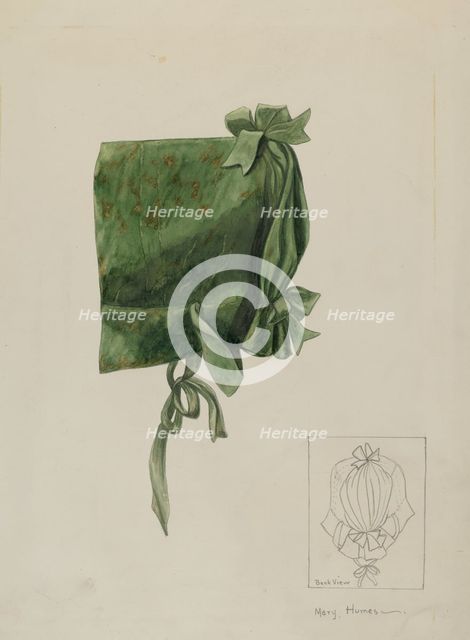 Child's Bonnet, c. 1936. Creator: Mary E Humes.