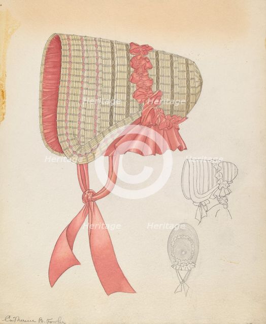 Child's Bonnet, c. 1937. Creator: Catherine Fowler.