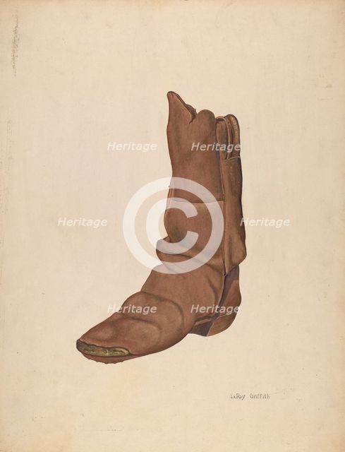 Child's Boot, c. 1940. Creator: LeRoy Griffith.