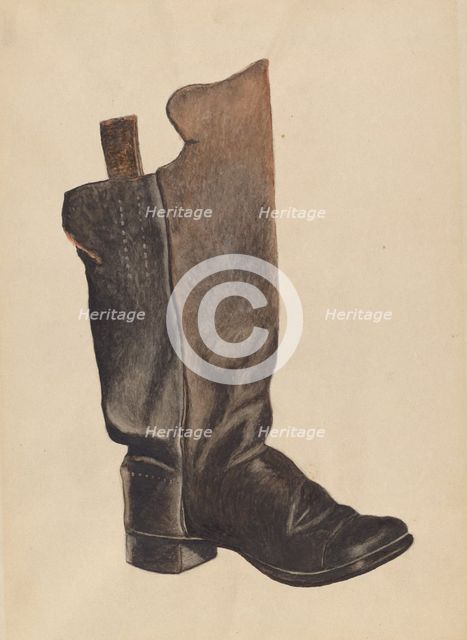 Child's Boot, c. 1937. Creator: Earl Butlin.