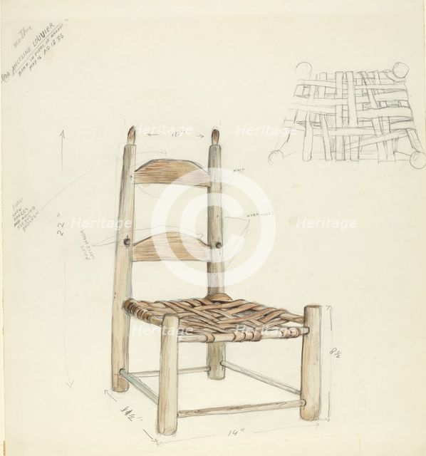 Child's Chair, 1935/1942. Creator: Unknown.