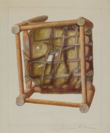 Child's Chair (View of Seat Bottom), c. 1938. Creator: Cora Parker