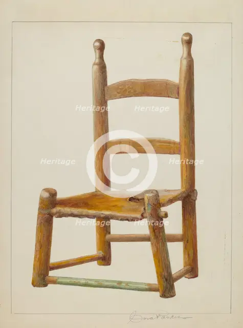 Child's chair, probably 1938. Creator: Cora Parker.
