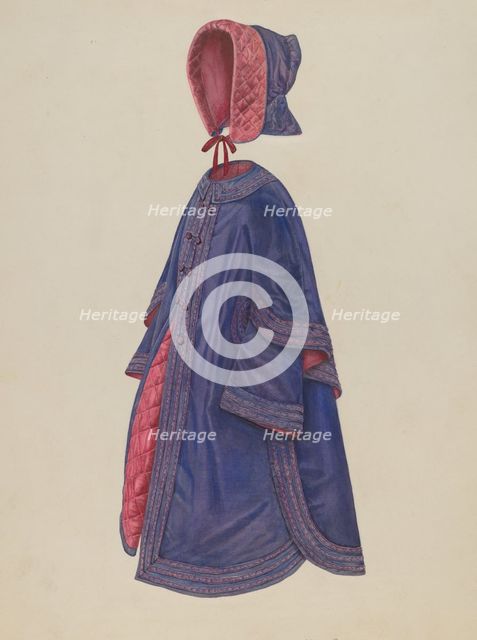 Child's Coat & Bonnet, c. 1941. Creator: Nancy Crimi.