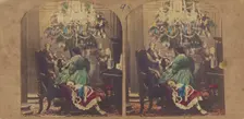 Child's Dream. Pantomime, Ball Room, Christmas Tree. By Phiz., 1855-1860. Creator: Hablot Knight Browne