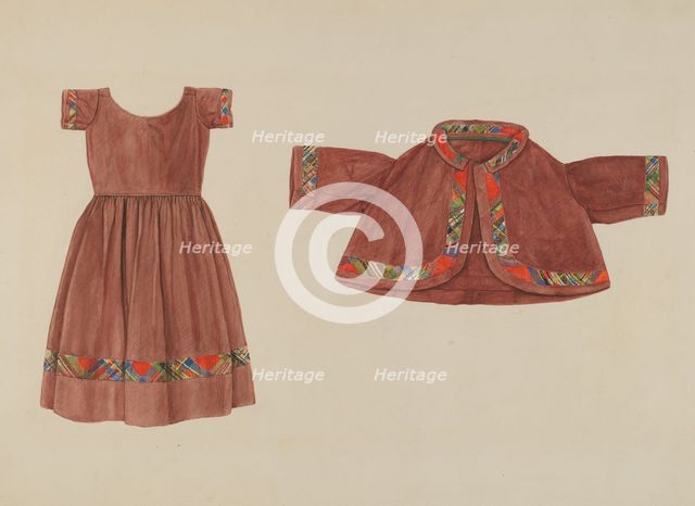Child's Dress and Jacket, c. 1937. Creator: Lucien Verbeke.