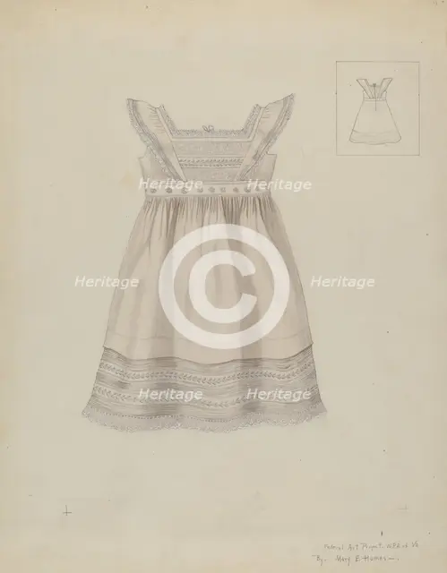 Child's Dress, c. 1937. Creator: Mary E Humes.