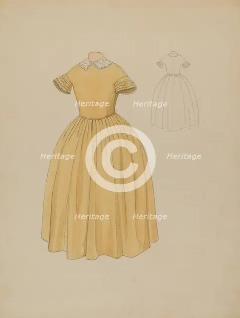 Child's Dress & Collar, c. 1936. Creator: Roberta Spicer.