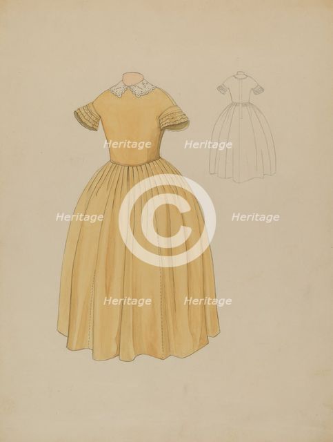 Child's Dress & Collar, c. 1936. Creator: Roberta Spicer.