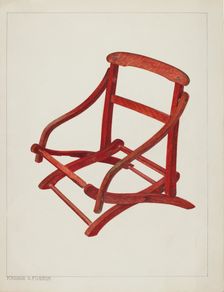 Child's Folding Chair, c. 1938. Creator: Magnus S. Fossum