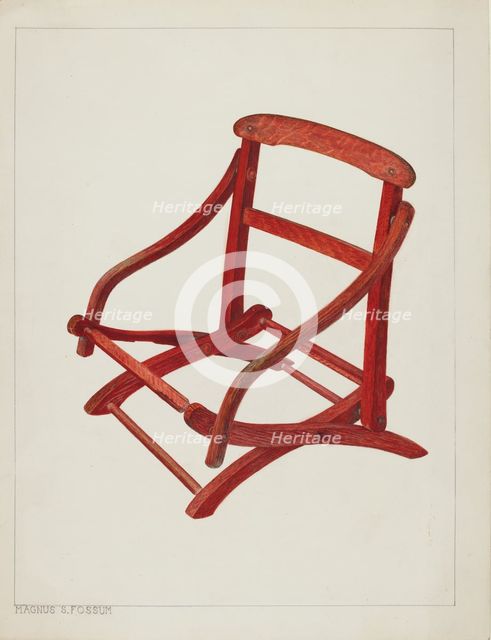 Child's Folding Chair, c. 1938. Creator: Magnus S. Fossum.