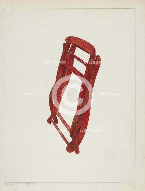 Child's Folding Chair, c. 1938. Creator: Magnus S. Fossum.