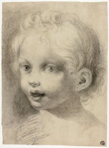 Child's Head (Recto) Nude Male Figure (Verso), n.d. Creators: Correggio, Unknown