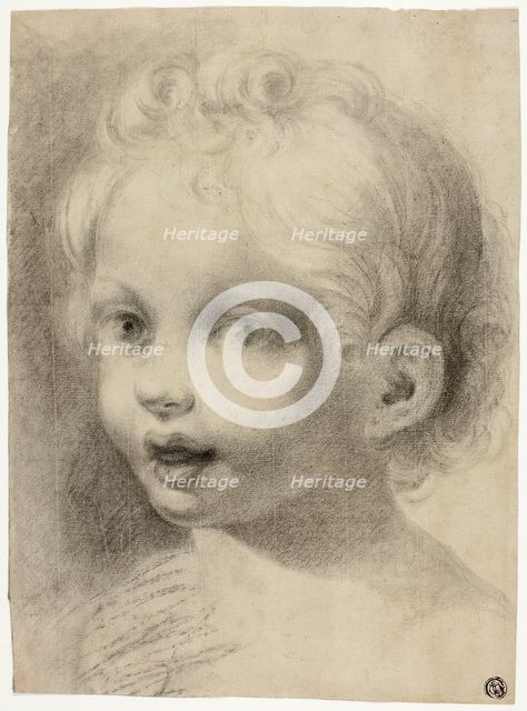 Child's Head (Recto) Nude Male Figure (Verso), n.d. Creators: Correggio, Unknown.