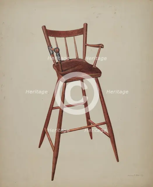 Child's High Chair, 1939. Creator: Herman O. Stroh.