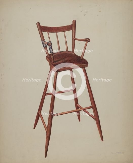 Child's High Chair, 1939. Creator: Herman O. Stroh.