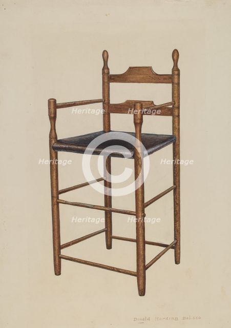 Child's High Chair, c. 1942. Creator: Donald Harding.