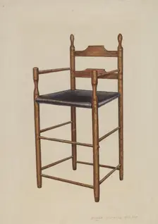 Child's High Chair, c. 1942. Creator: Donald Harding