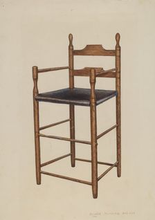 Child's High Chair, c. 1942. Creator: Donald Harding