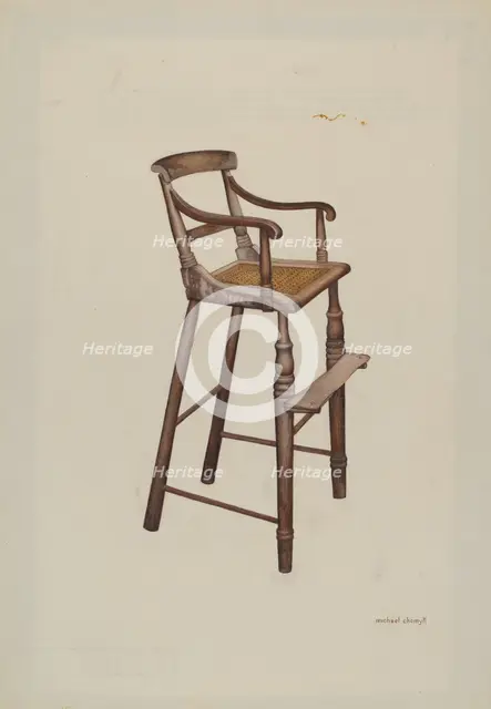 Child's High Chair, c. 1938. Creator: Michael Chomyk.