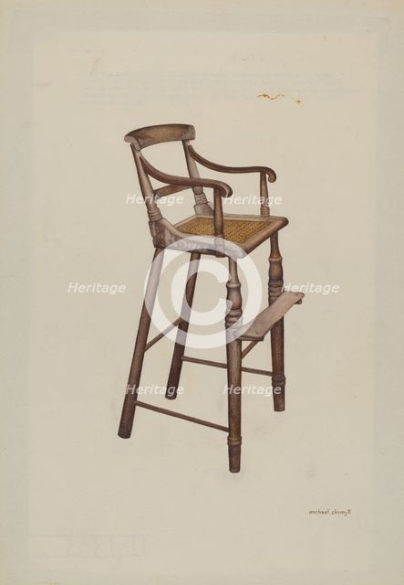 Child's High Chair, c. 1938. Creator: Michael Chomyk.