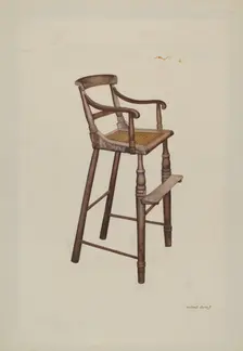 Child's High Chair, c. 1938. Creator: Michael Chomyk