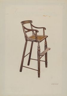 Child's High Chair, c. 1938. Creator: Michael Chomyk