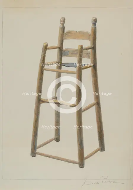 Child's High Chair, c. 1938. Creator: Cora Parker.