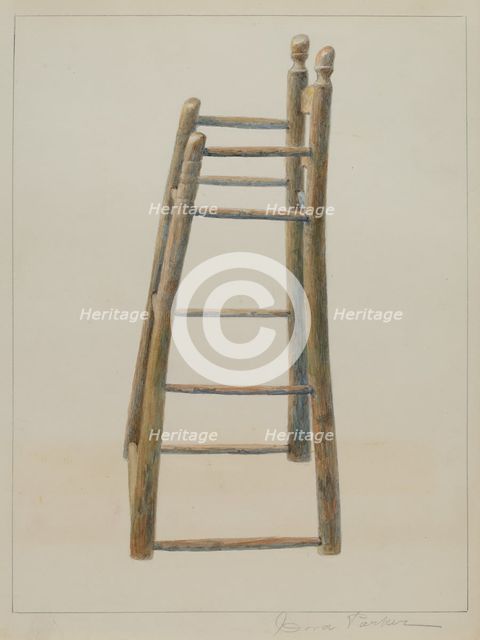 Child's High Chair, c. 1938. Creator: Cora Parker.