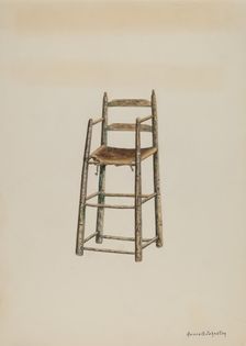 Child's High Chair, c. 1939. Creator: Annie B Johnston