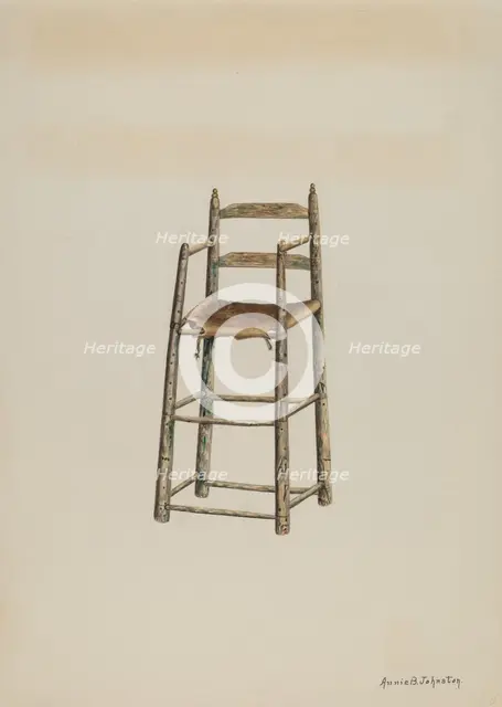 Child's High Chair, c. 1939. Creator: Annie B Johnston.