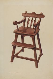 Child's High Chair, c. 1939. Creator: Samuel W. Ford