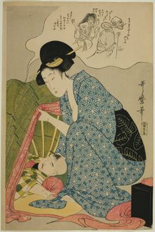 Child's nightmare of ghosts, Japan, c. 1800/01. Creator: Kitagawa Utamaro