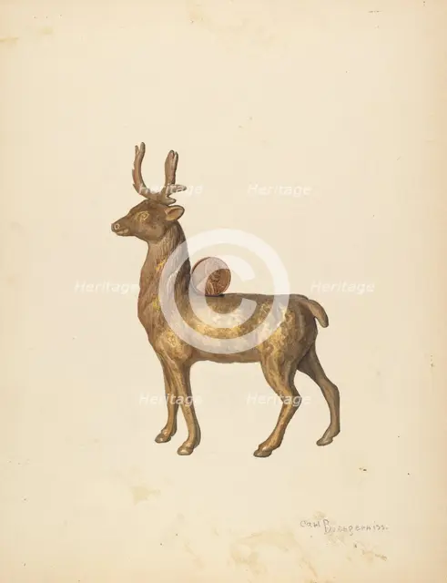 Child's Saving Bank (Deer), c. 1940. Creator: Carl Buergerniss.