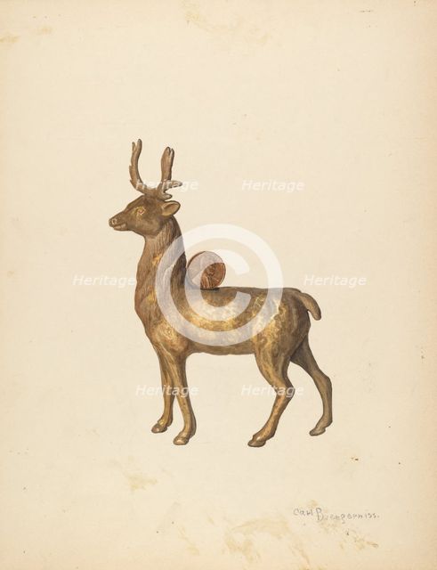 Child's Saving Bank (Deer), c. 1940. Creator: Carl Buergerniss.