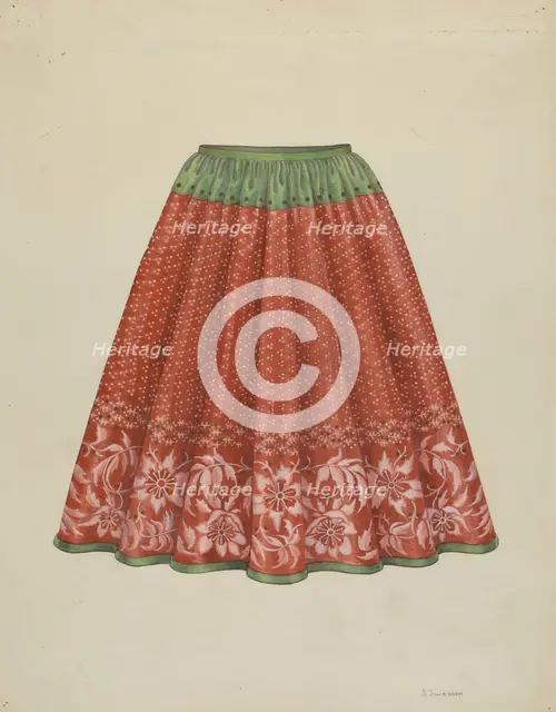 Child's Skirt, c. 1936. Creator: Syrena Swanson.