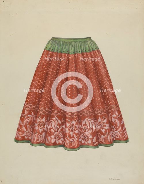 Child's Skirt, c. 1936. Creator: Syrena Swanson.