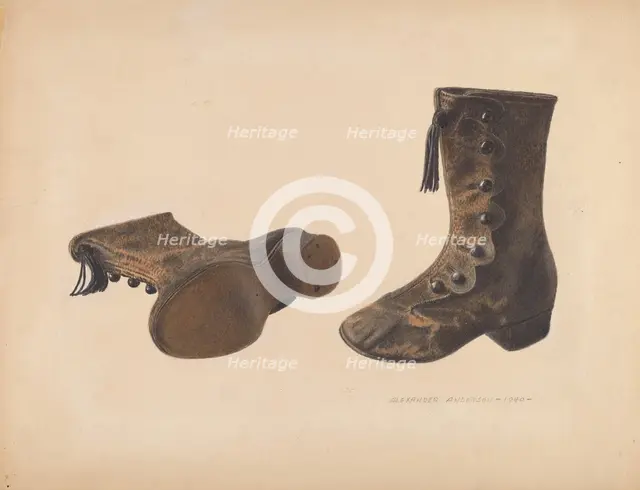 Child's Shoe, 1940. Creator: Alexander Anderson.