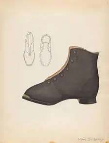 Child's Shoe, c. 1937. Creator: Mae Szilvasy