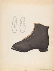 Child's Shoe, c. 1937. Creator: Mae Szilvasy